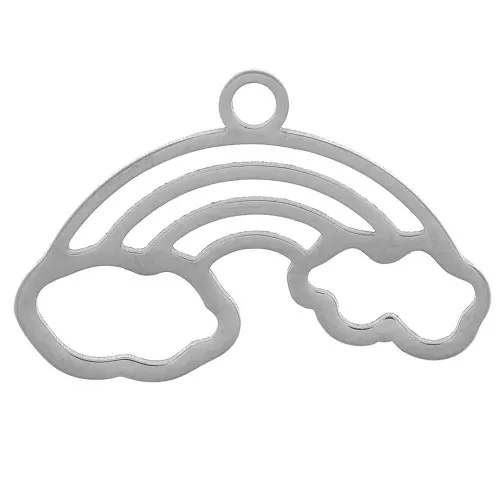 Pendente arcobaleno con nuvola 12x19 mm - Acciaio inossidabile 304 x1
