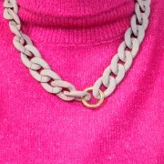 Catena acrilica 20 mm - Rosa opaco Mat x48cm