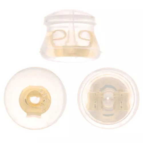 Spintori per orecchini a perno 5.5x5 mm - Silicone -Dorato con oro fino x10