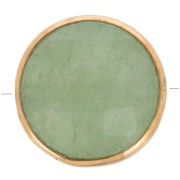 Perla tonda sfaccettata 9 mm - Argento 925 dorato con oro fino - Avventurina|raw }}