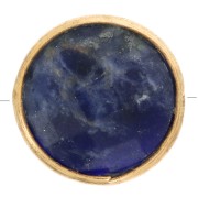 Perla rotonda sfaccettata 9 mm - Argento 925 dorato - Sodalite