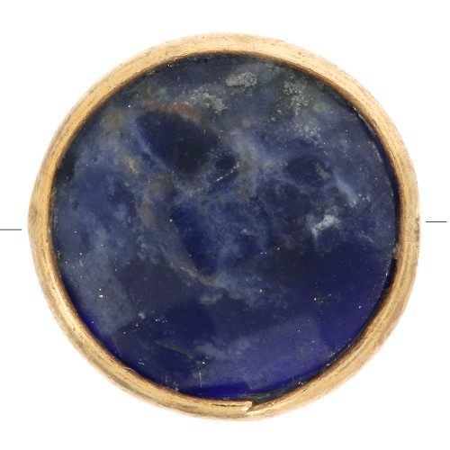 Perla rotonda sfaccettata 9 mm - Argento 925 dorato - Sodalite