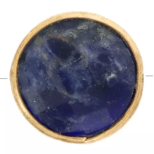 Perla rotonda sfaccettata 9 mm - Argento 925 dorato - Sodalite