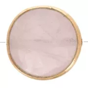 Perla rotonda sfaccettata 9mm - Argento 925 dorato - Quarzo rosa