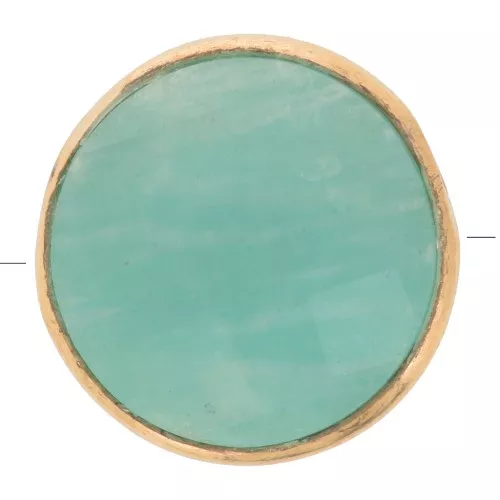 Perla rotonda sfaccettata 9 mm - Argento 925 dorato con oro fino - Amazzonite