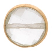 Perla rotonda sfaccettata 9mm - Argento 925 dorato - Cristallo di rocca