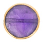 Perla rotonda sfaccettata 9 mm - Argento 925 dorato- Ametista|raw }}