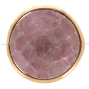 Perla rotonda sfaccettata 9 mm - Argento 925 dorato- Rodonite