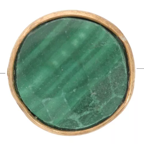 Perla rotonda sfaccettata 9 mm - Argento 925 dorato - Malachite