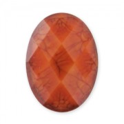 Cabochon sfaccettato in resina mm. 18x13 Arancio x1