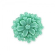 Cabochon in resina fiore mm. 13 Verde Mat x1