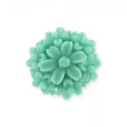 Cabochon in resina fiore mm. 13 Verde Mat x1