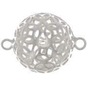 Distanziatori a sfera filigranati a 2 anelli 17x12 mm - Placcatura argento finox10