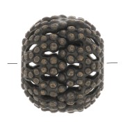 Perline tonde appiattite in filigrana 8x7 mm - Bronzo x10