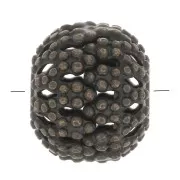 Perline tonde appiattite in filigrana 8x7 mm - Bronzo x10