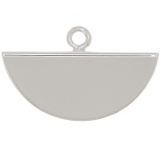 Terminale pinza mezzaluna 18x11 mm - Placcatura argento fino x1