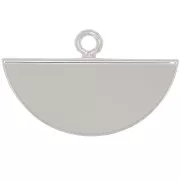 Terminale pinza mezzaluna 18x11 mm - Placcatura argento fino x1