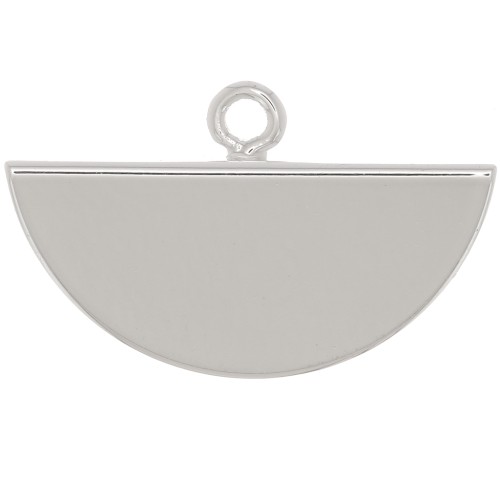 Terminale pinza mezzaluna 18x11 mm - Placcatura argento fino x1