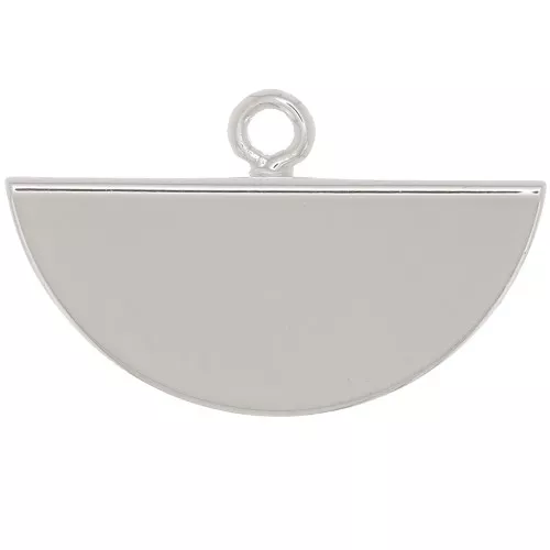 Terminale pinza mezzaluna 18x11 mm - Placcatura argento fino x1
