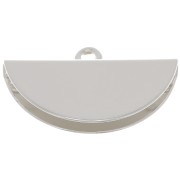 Terminale pinza mezzaluna 18x11 mm - Placcatura argento fino x1