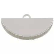 Terminale pinza mezzaluna 18x11 mm - Placcatura argento fino x1