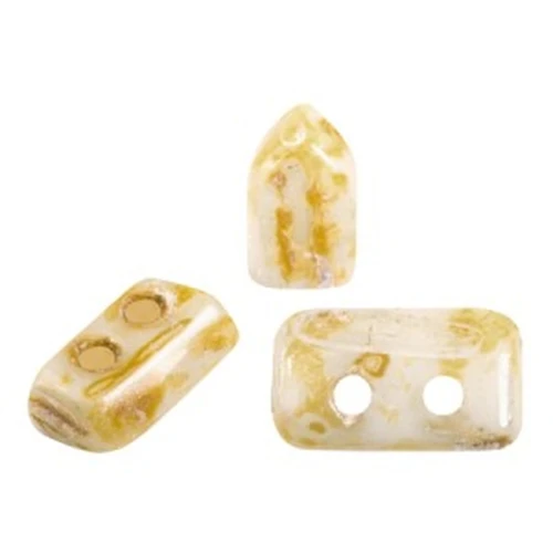 Perle in vetro Piros® di Puca® 2x5 mm Opaque White New Picasso x10g