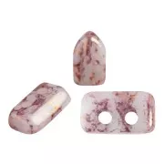 Perle in vetro Piros® di Puca® 2x5 mm Opaque White Bronze x10g