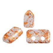 Perle in vetro Piros® di Puca® 2x5 mm Opaque White Tweedy x10g|raw }}