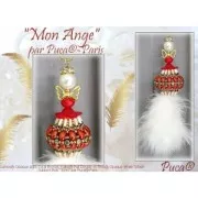 Perle in vetro Piros® di Puca® 2x5 mm Opaque White Tweedy x10g