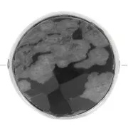 Perlina sfaccettata 9 mm Pietra semi preziosa- Argento 925 - Ossidiana maculata x1