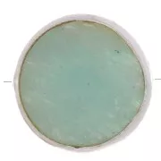 Perlina sfaccettata 9 mm Pietra semi preziosa- Argento 925 - Amazonite x1