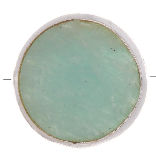 Perlina sfaccettata 9 mm Pietra semi preziosa- Argento 925 - Amazonite x1