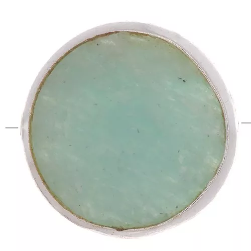 Perlina sfaccettata 9 mm Pietra semi preziosa- Argento 925 - Amazonite x1