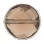 Perlina sfaccettata 9 mm Pietra semi preziosa- Argento 925 - Quarzo fumé x1