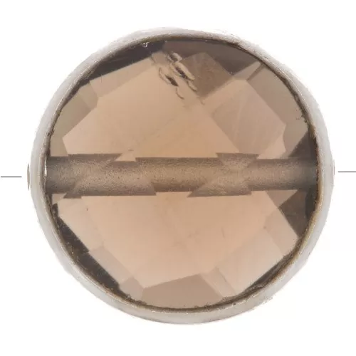 Perlina sfaccettata 9 mm Pietra semi preziosa- Argento 925 - Quarzo fumé x1