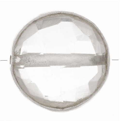 Perlina sfaccettata 9 mm Pietra semi preziosa- Argento 925 - Cristallo di rocca x1
