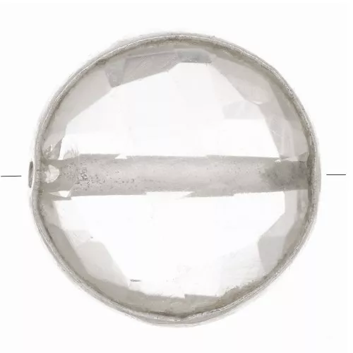 Perlina sfaccettata 9 mm Pietra semi preziosa- Argento 925 - Cristallo di rocca x1