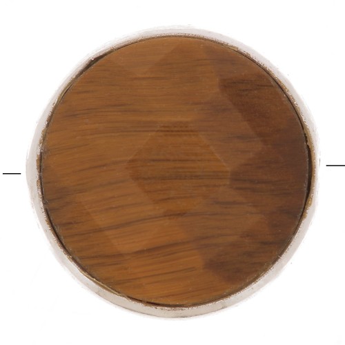 Perlina sfaccettata 9 mm Pietra semi preziosa- Argento 925 - Occhio di tigre x1