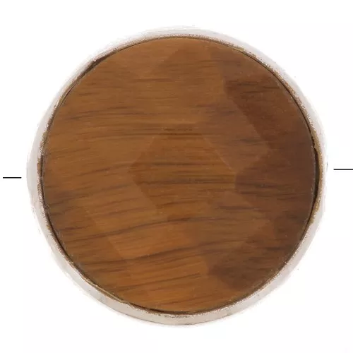 Perlina sfaccettata 9 mm Pietra semi preziosa- Argento 925 - Occhio di tigre x1