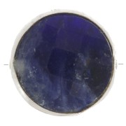 Perlina sfaccettata 9 mm Pietra semi preziosa Argento 925 - Sodalite x1