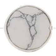 Perlina sfaccettata 9 mm Pietra semi preziosa- Argento 925 - Howlite x1