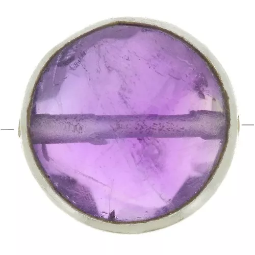 Perlina sfaccettata 9 mm Pietra semi preziosa- Argento 925 - Ametista x1