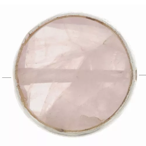 Perlina sfaccettata 9 mm Pietra semi preziosa - Argento 925 - Quarzo rosa x1