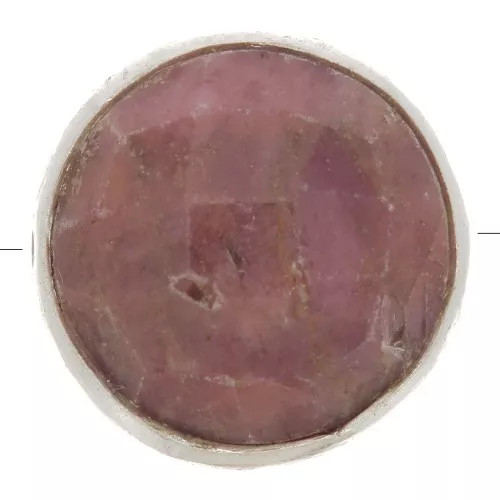 Perlina sfaccettata 9 mm Pietra semi preziosa - Argento 925 - Rodonite x1
