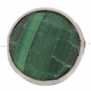 Perlina sfaccettata 9 mm Pietra semi preziosa- Argento 925 - Malachite x1|raw }}