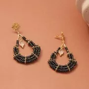 Orecchini perno a forma di fiore con anello aperto 15x12 mm - Argento 925 x2