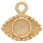 Ciondolo occhio 10 mm per cabochon 4 mm - Argento 925 dorato x1