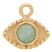 Ciondolo occhio 10 mm per cabochon 4 mm - Argento 925 dorato x1