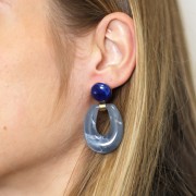 Orecchini a perno disco 10 mm con gancio aperto - Argento x2