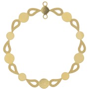 Pendente lampadario rotondo 39 mm per cabochon 4 mm & 5mm Dorato con oro fino x1